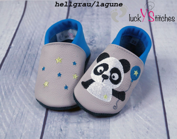 Lederpuschen Panda mit Ballon
